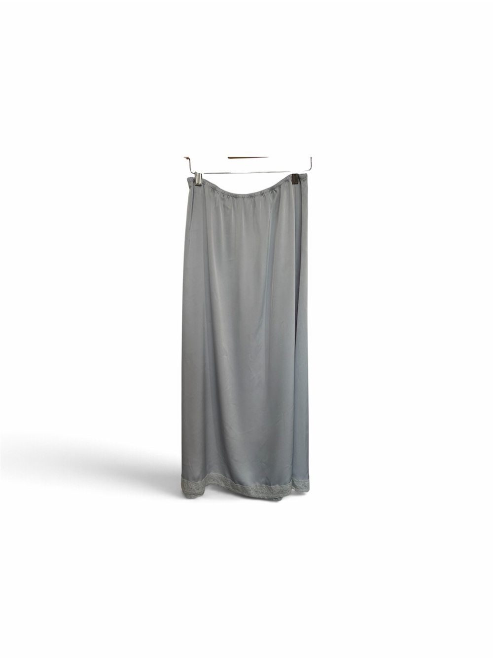 Brandy Melville Light Blue Satin lace -Hem Maxi Slip Skirt